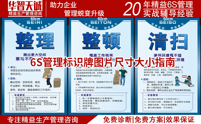 6S管理标识牌图片尺寸大小指南